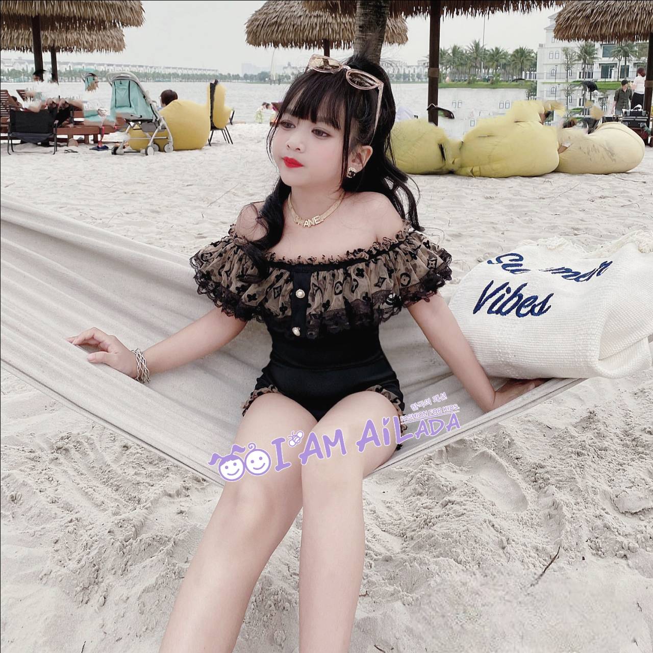 HN05💜พร้อมส่ง💜ชุดเด็กผู้หญิง/ชุดว่ายน้ำวันพีช ใส่ได้ 2 แบบ