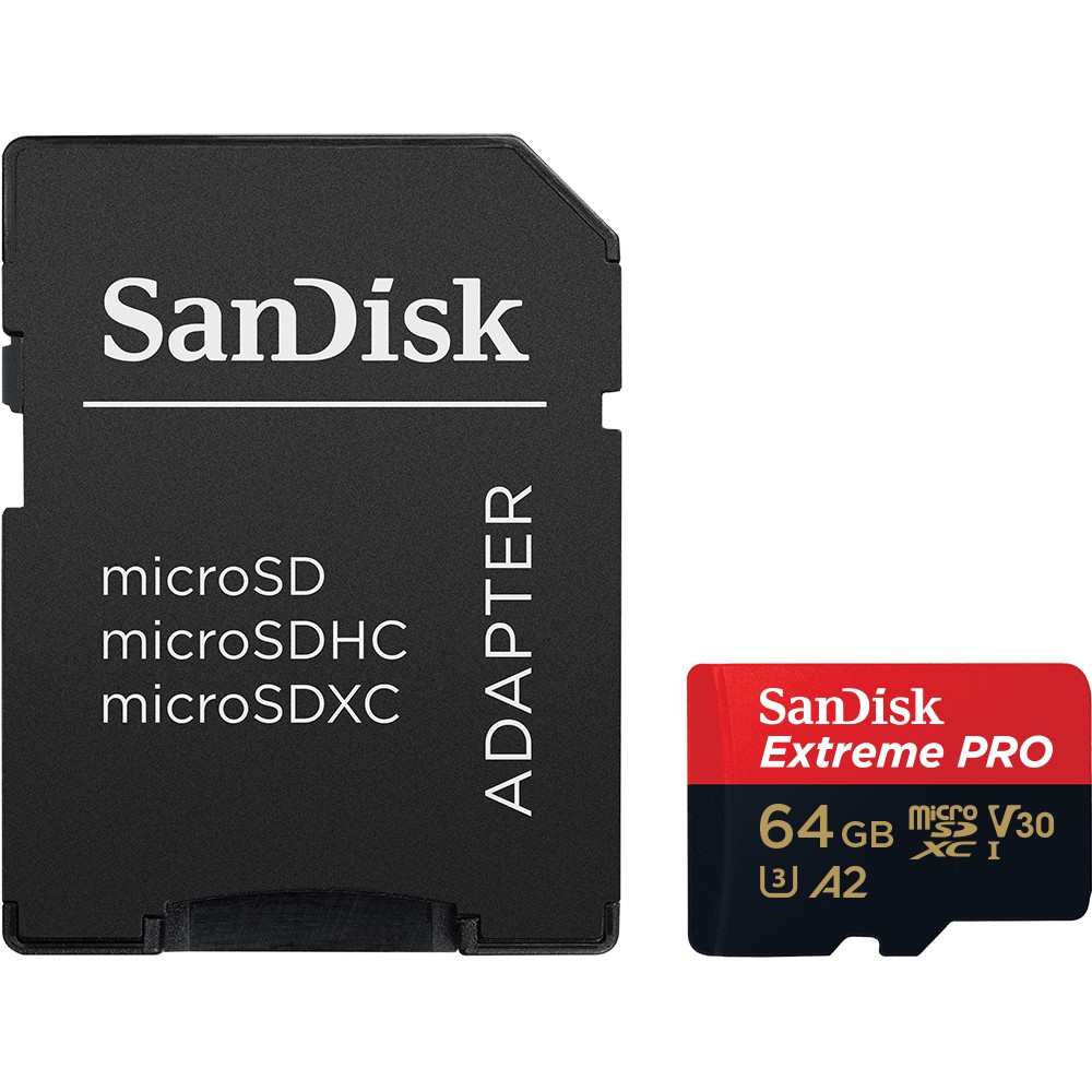 SanDisk Extreme Pro microSDXC Card V30 U3 64TB 200MB/s R, 90MB/s W (SDSQXCU-064G-GN6MA) Mobile Gaming ,Nintendo ,GoPro ประกัน Synnex ตลอดอายุการใช้งาน