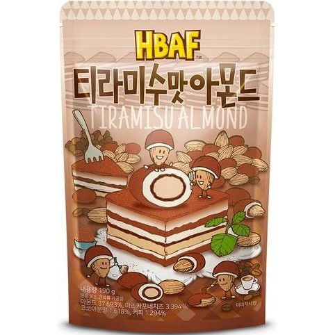(ห่อใหญ่) Tom's Farm Honey Butter Almond #Tiramisu Almond อัลมอนด์เกาหลี ทอมส์ ฮันนี่ บัตเตอร์ ขนมถั่วอัลมอนด์ อัลมอนด์อบสไตล์เกาหลี Toms HBAF อัลมอนด์อบเคลือบครีมทีรามิสุ 190g