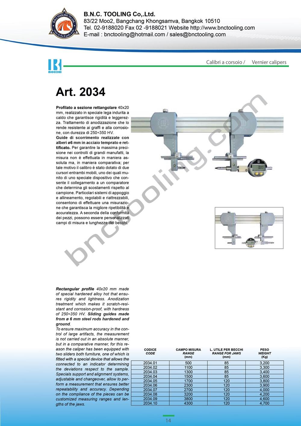 BOCCHI,Calipers Digital Profilato ,Art-2034