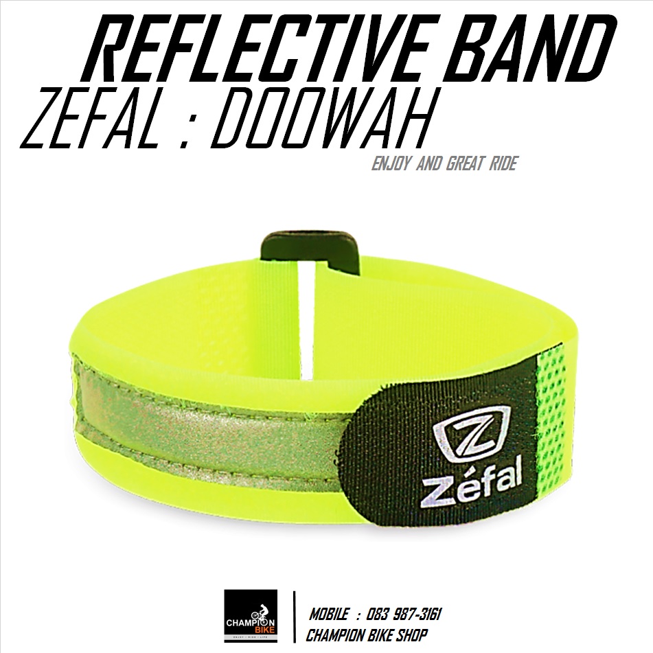 แถบรัดแขน-ขาสะท้อนแสง ZEFAL : DOOWAH REFLECTIVE LEG BAND สีเหลืองนีออน