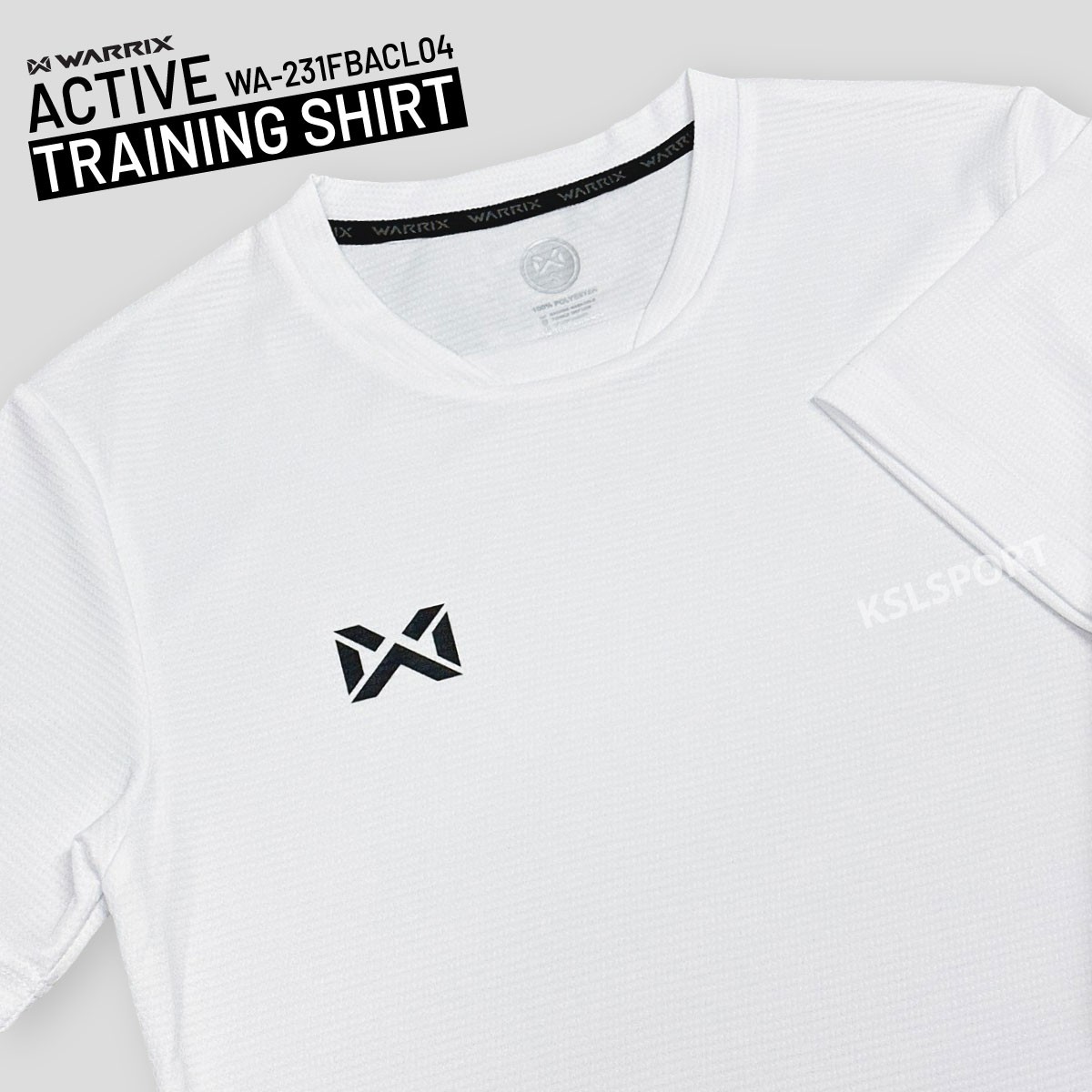 WARRIX เสื้อกีฬา Active Training SHIRT เสื้อออกกำลังกาย สีล้วน รหัส WA-231FBACL04 สีดำ/ขาว/เทา/กรมท่า/ส้ม/เขียวสะท้อนแสง