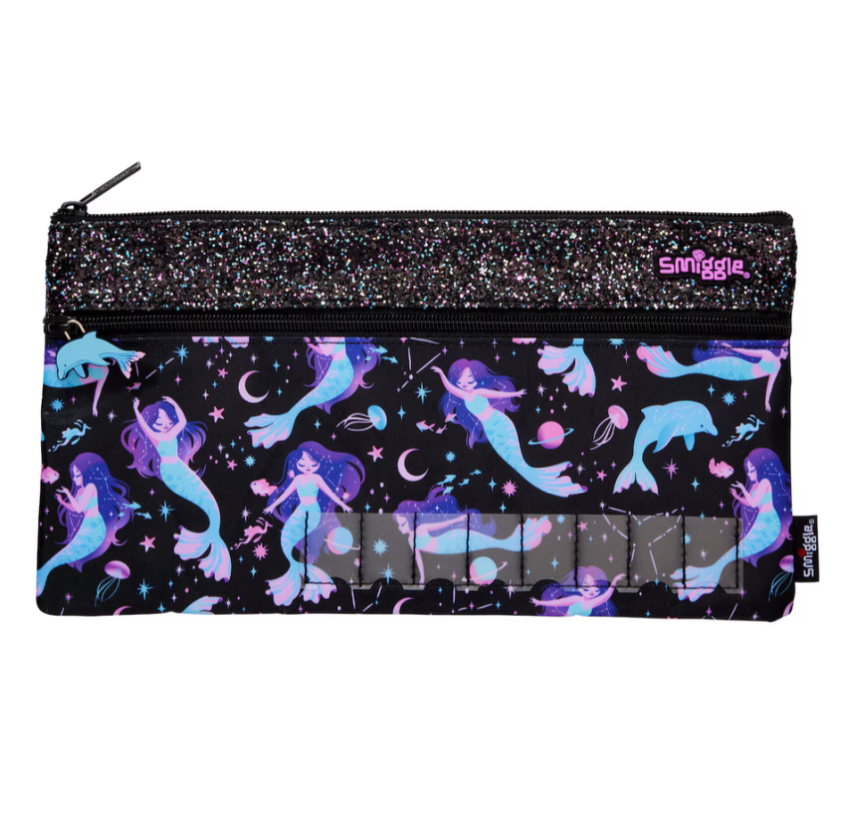 กระเป๋าดินสอ ช่องใส่ชื่อ แบบยาว Smiggle 330 Id Pencil Case- เงือก