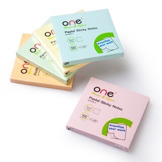 กระดาษโน้ต 3x3 พาสเทล 5เล่ม ONE O7676P A