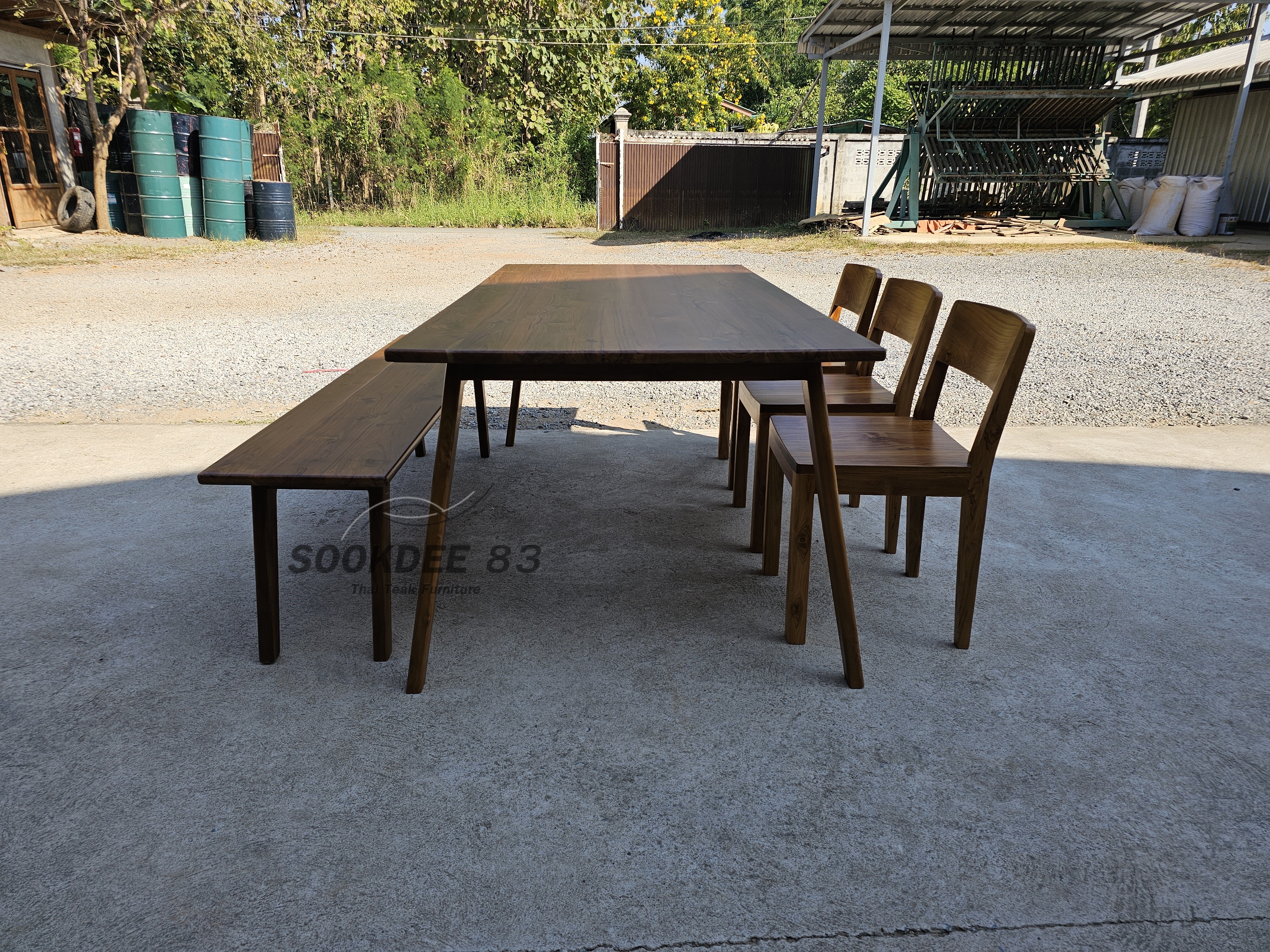 ชุดโต๊ะกินข้าวงขาเหลี่ยม มานั่งยาว เก้าอี้มอร์นิง