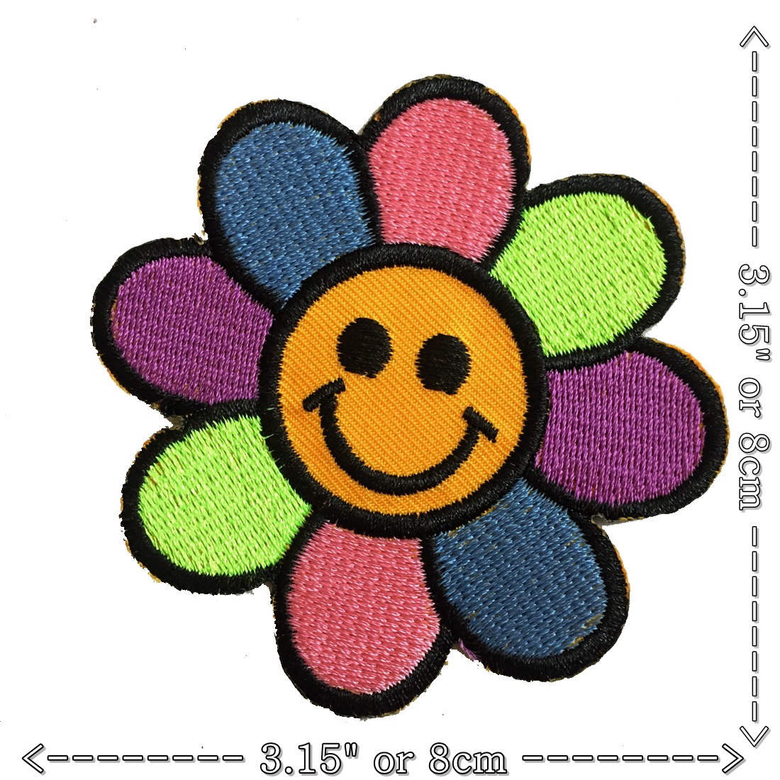 ดอกไม้ หน้ายิ้ม ตัวรีดติดเสื้อ อาร์มรีด อาร์มปัก ตกแต่งเสื้อผ้า หมวก กระเป๋า แจ๊คเก็ตยีนส์ Flower, Nature Embroidered Iron on Patch