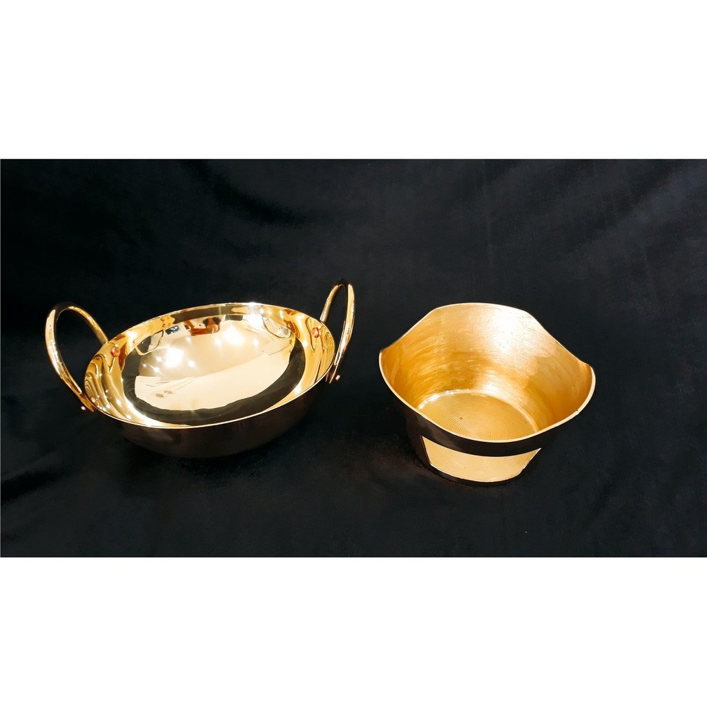 ชุดกะทะทองเหลือง พร้อมเตาทองเหลือง งดงาม หรูหรา (มี 2 ขนาดให้เลือก)