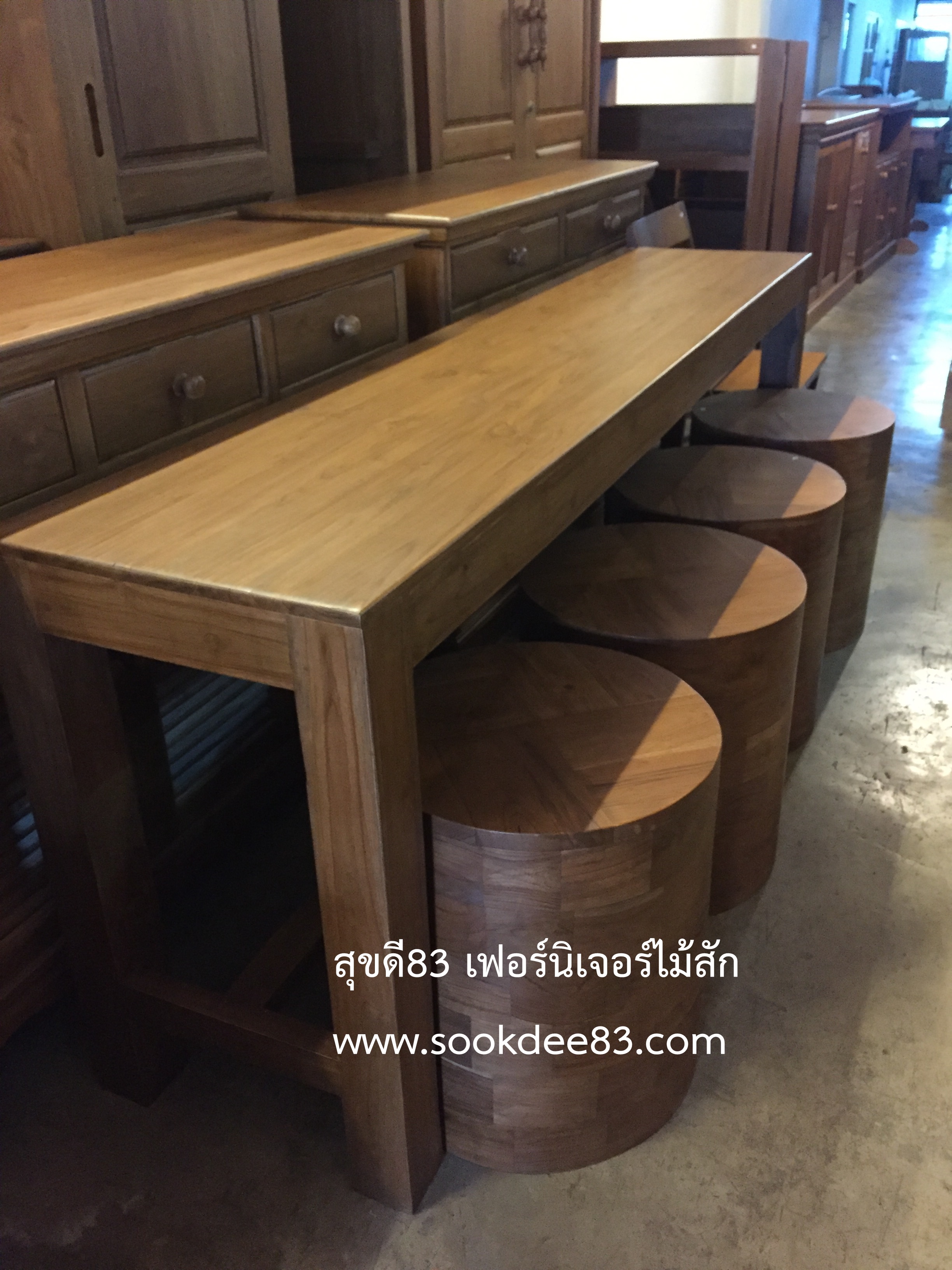 ชุดโต๊ะกินข้าวบาร์ญี่ปุ่น เก้าอี้กระบอก 4 ตัว