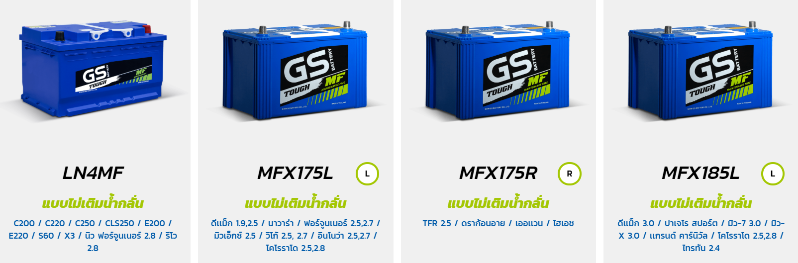 GS MF ไม่เติมน้ำกลั่น