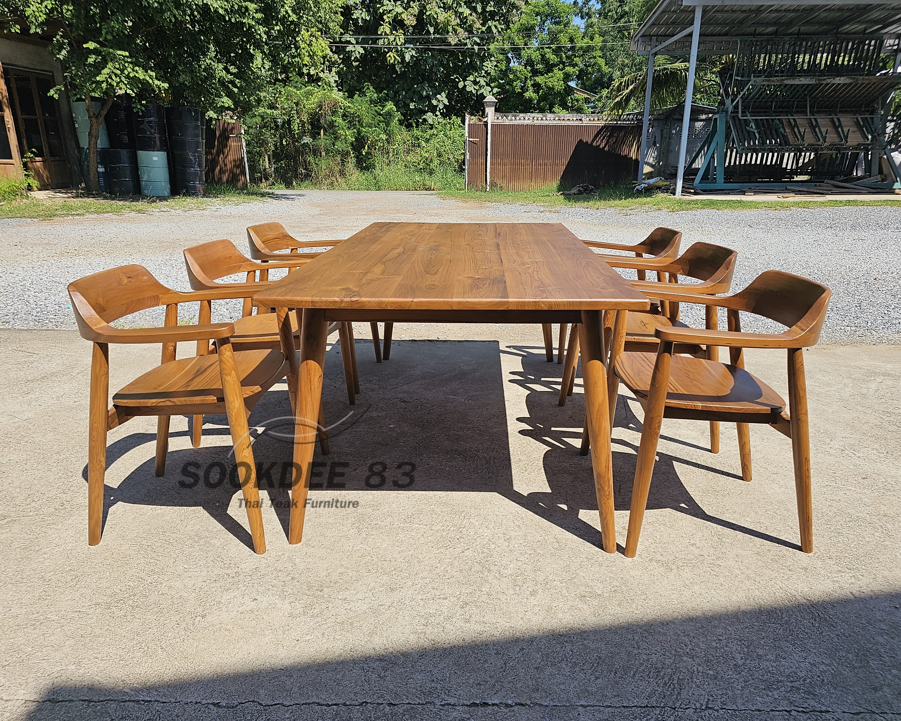 ชุดโต๊ะกินข้าวขาเฉียงมินิมอล 2 ม. เก้าอี้ฮิโรชิมา