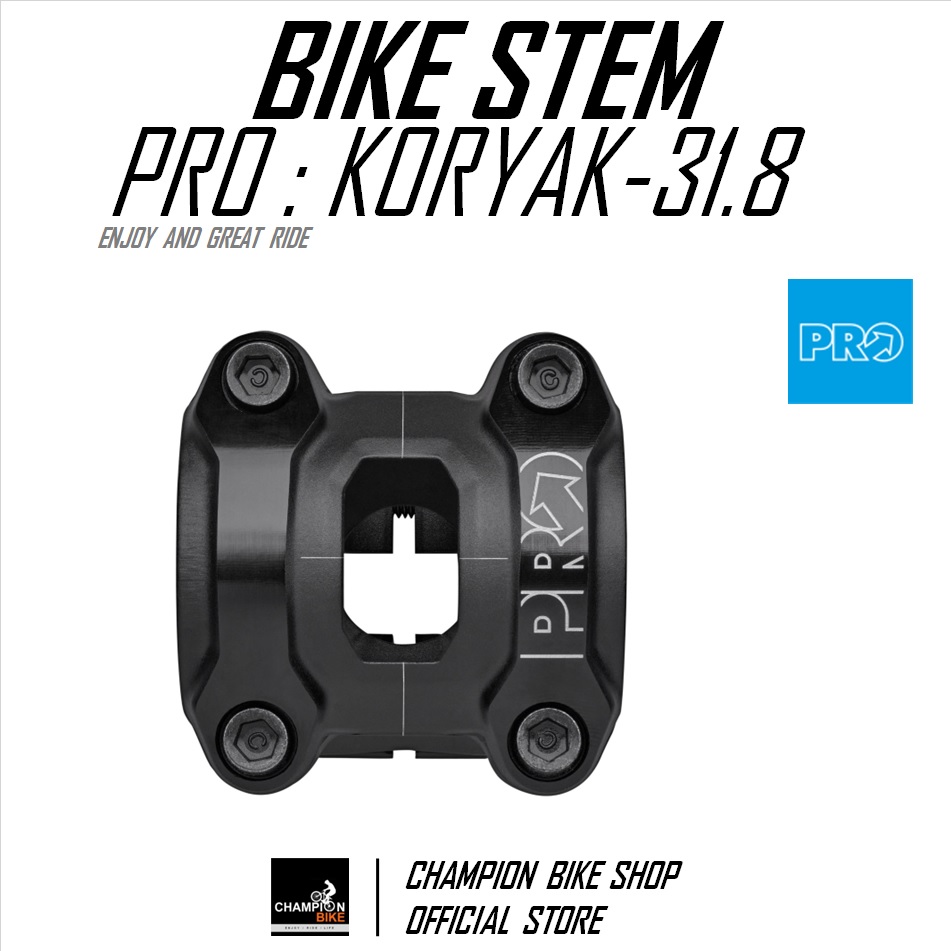 คอแฮนด์จักรยาน สเต็มสั้น+-0องศา PRO KORYAK BIKE STEM +-0 Degr. / 50mm. / สีดำด้าน