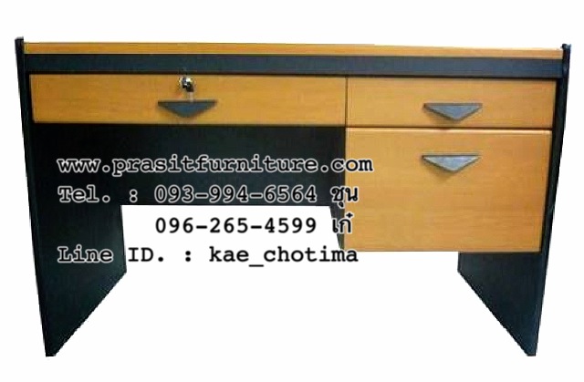 โต๊ะทำงาน ขอบยาง หน้า PVC ขนาด 100 ซม.