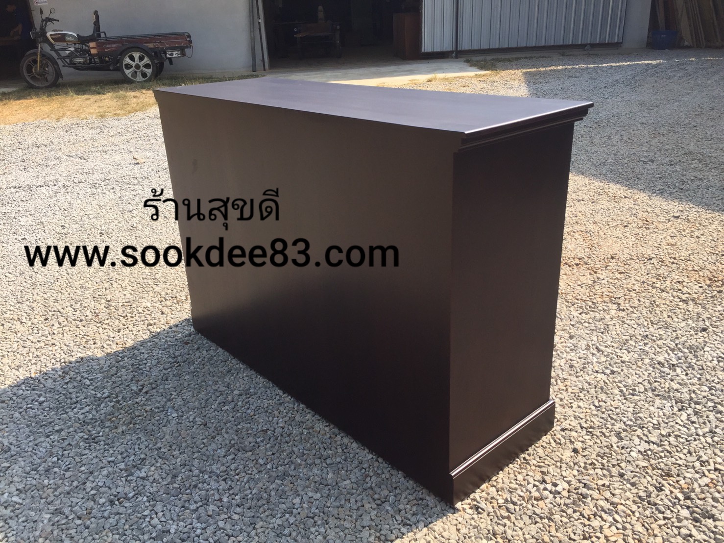 เคาน์เตอร์ลิ้นชัก บานเรียบ 1.5 ม. (สีสัก)
