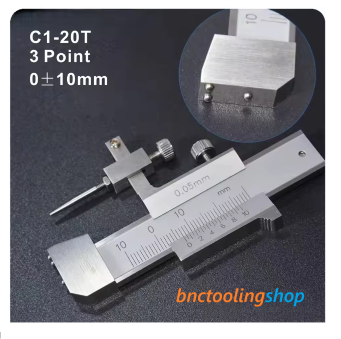 C1-20T Gauge Vernier Caliper, 0±10mm x 0.05mm Stainless Steel Gag Gage Vernier,Vernier Gap and step gauge,Gap Gauge,C1-20T 3 Point step gauge,