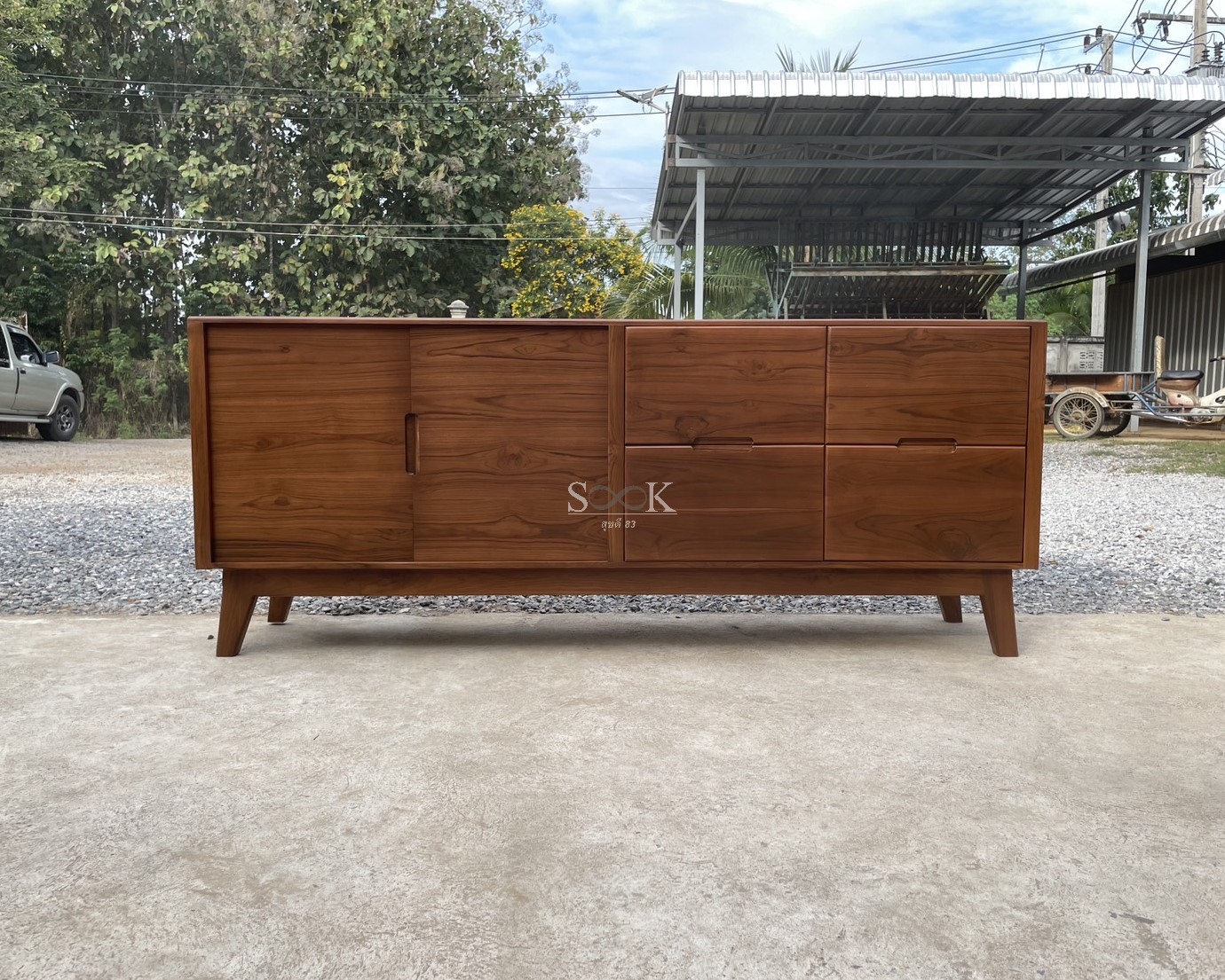 ตู้ไซด์บอร์ดเก็บของวางทีวี