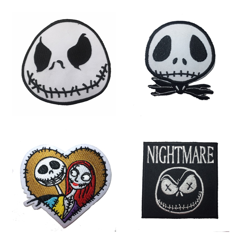 แจ๊ค Nightmare การ์ตูน ตัวรีดติดเสื้อ อาร์มรีด อาร์มปัก ตกแต่งเสื้อผ้า หมวก กระเป๋า แจ๊คเก็ตยีนส์ Movie Embroidered Iron on Patch