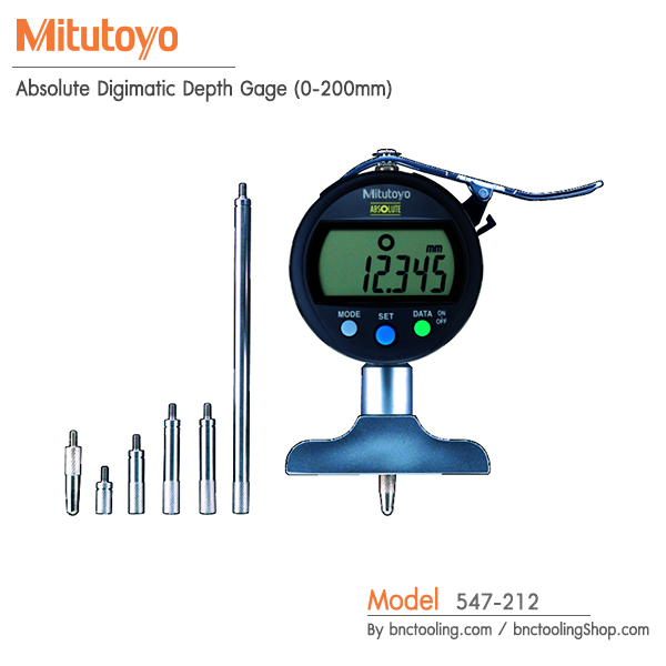 Mitutoyo,Absolute Digimatic Depth Gage (0-200mm),547-212