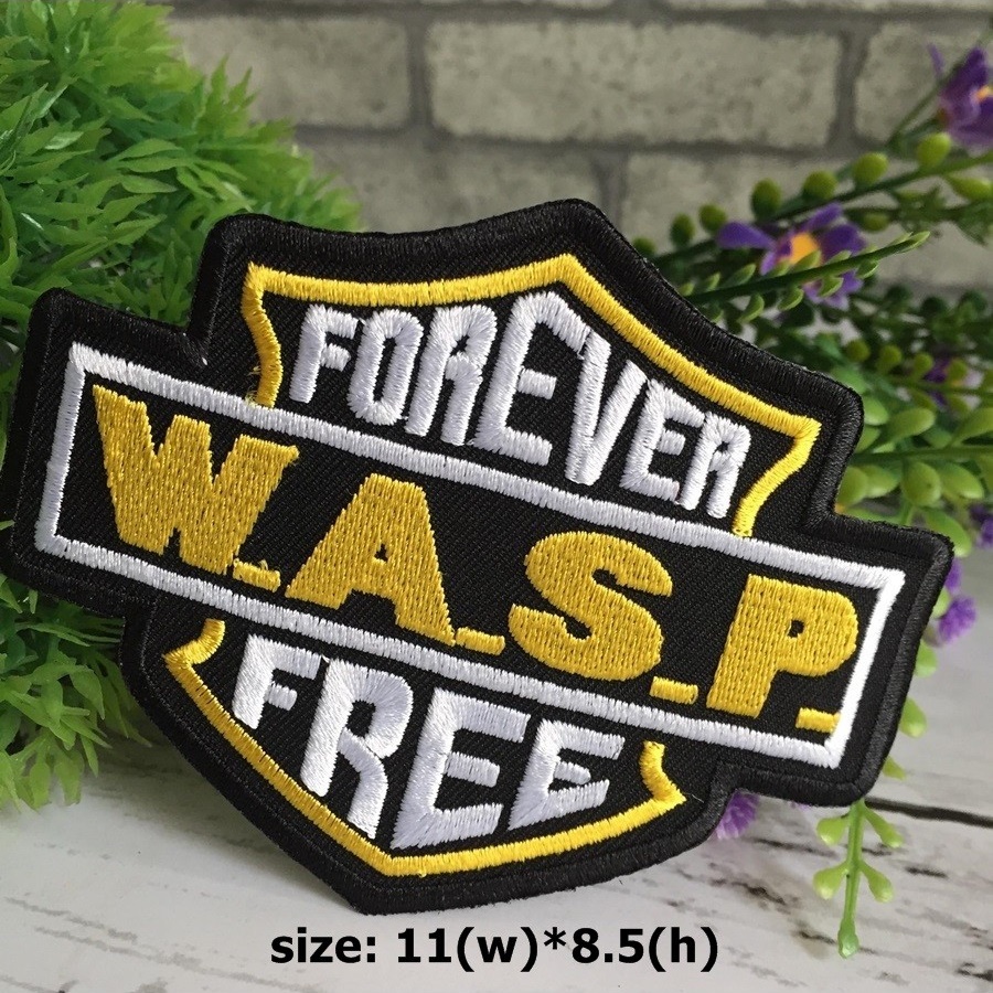 W.A.S.P ตัวรีดติดเสื้อ อาร์มรีด อาร์มปัก ตกแต่งเสื้อผ้า หมวก กระเป๋า แจ๊คเก็ตยีนส์ Quote Embroidered Iron on Patch