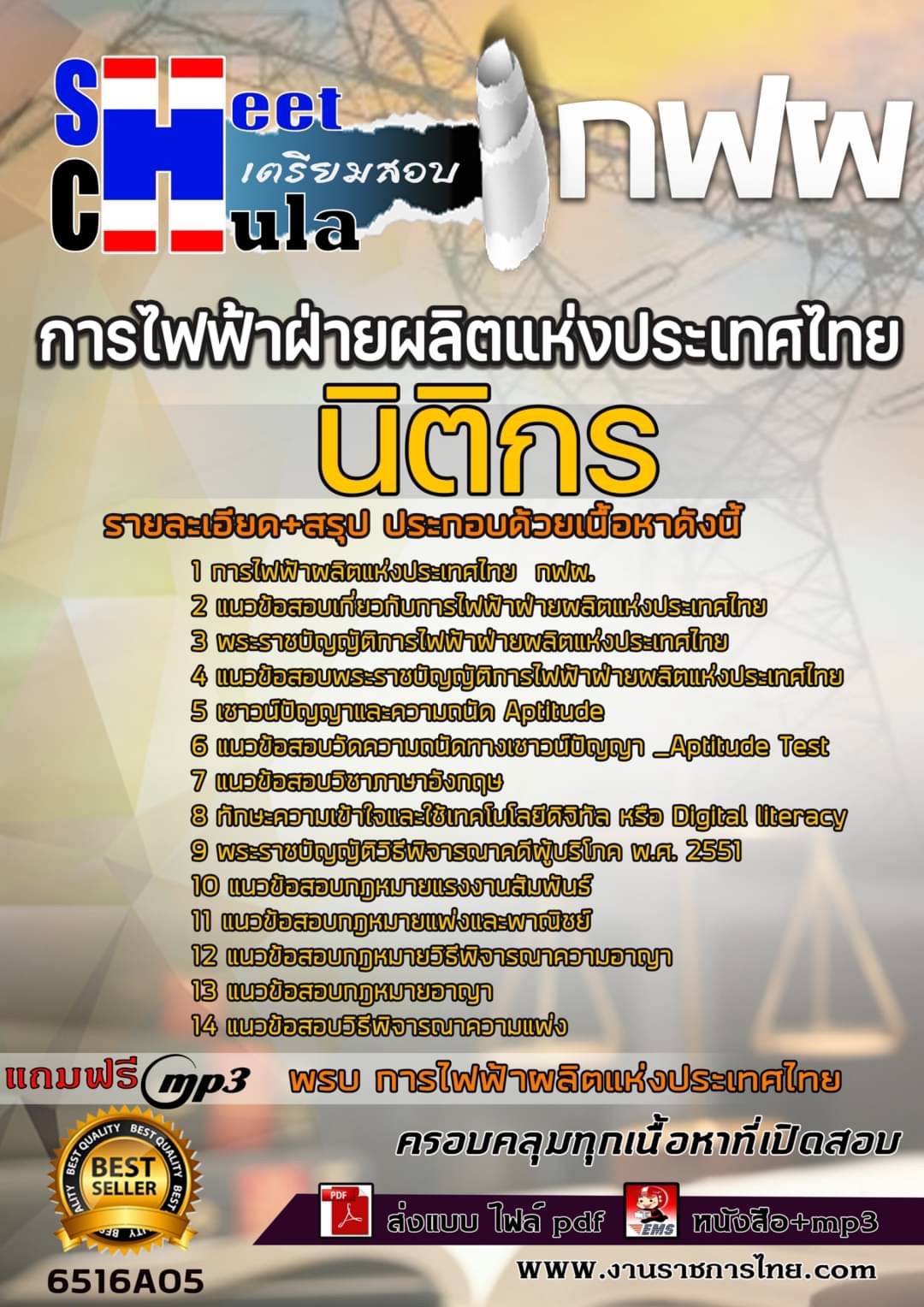 เเนวข้อสอบนิติกร กฟผ. (การไฟฟ้าฝ่ายผลิตแห่งประเทศไทย)2565