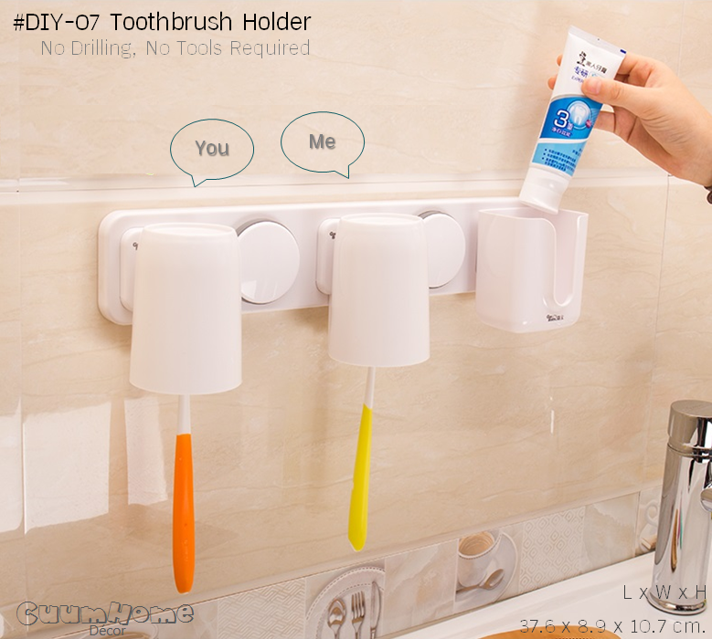 DIY-07 -2 in 1- ที่วางแปรงสีฟัน x2 และที่ใส่ของ