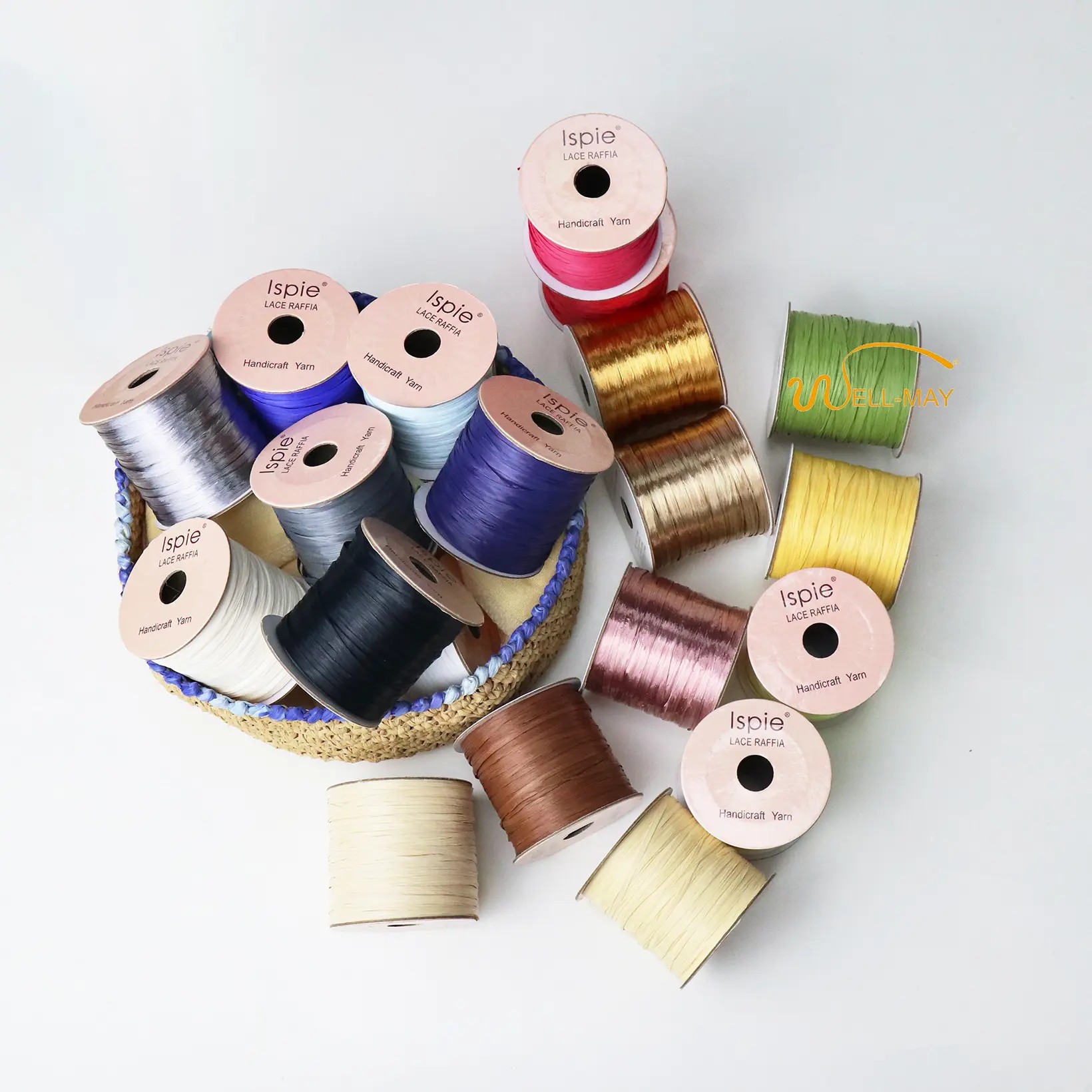 ISPIE LACE RAFFIA ไหมราเฟีย ขนาดเล็ก สำหรับถักเครื่องประดับ ยาว 60 หลา