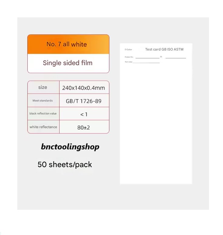 Paper Coating Test, NO7 All white, Hiding Power Paper Coating Test, Cardboard Black and White Grid Paper, Contrast Ratio Reflectance Test Paper,