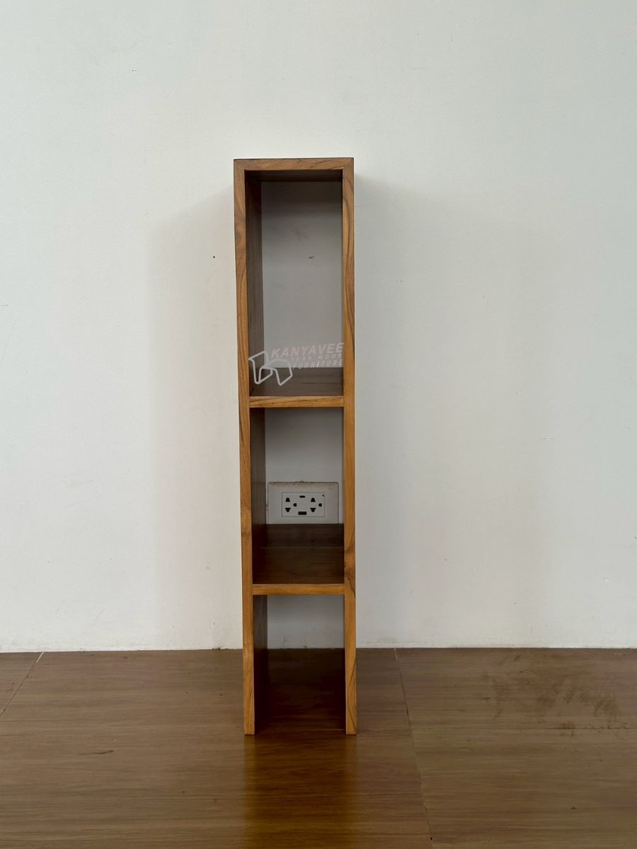 ชั้นวางของมินิไม้สัก สีธรรมชาติ