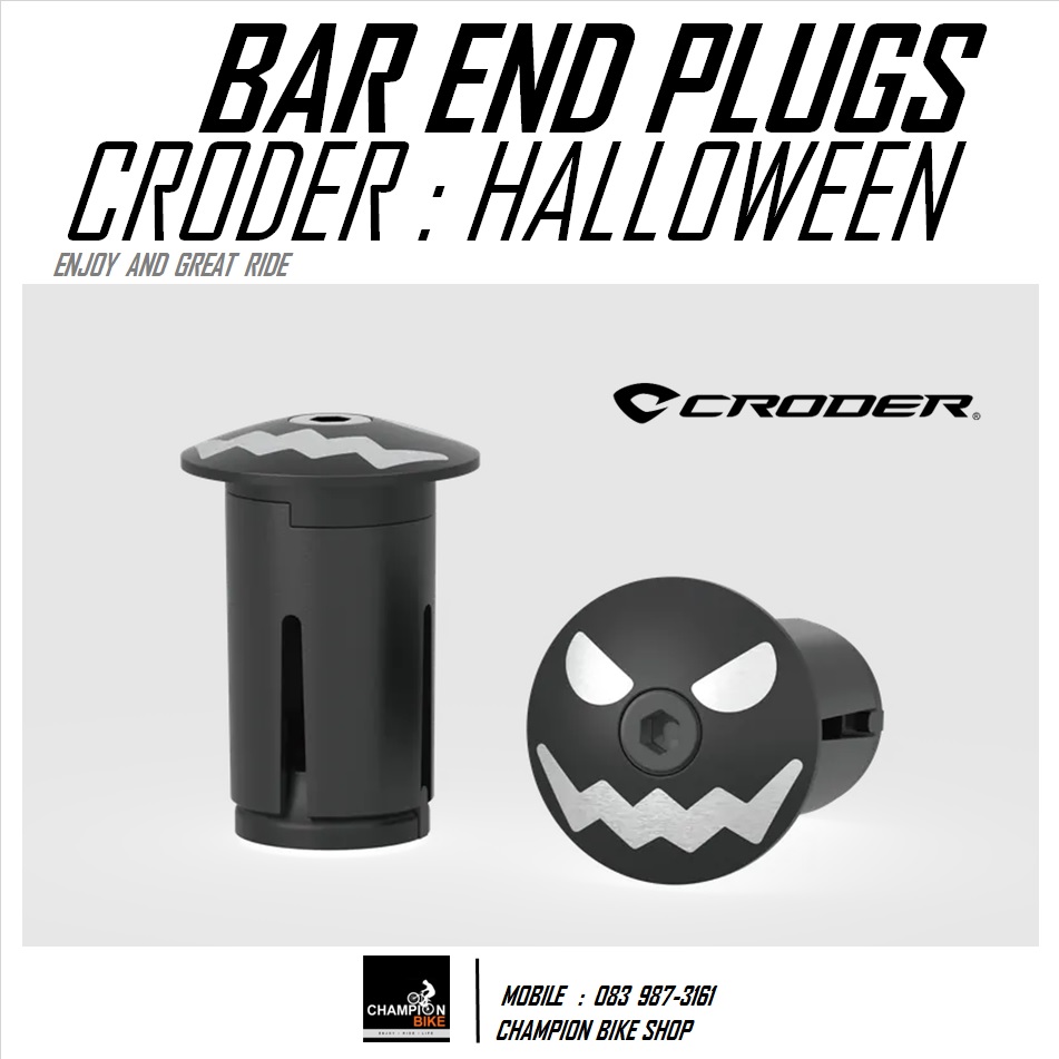 จุกปิดปลายแฮนด์ CRODER : TOUCH - HANDLEBAR END PLUGS ลาย HALLOWEEN