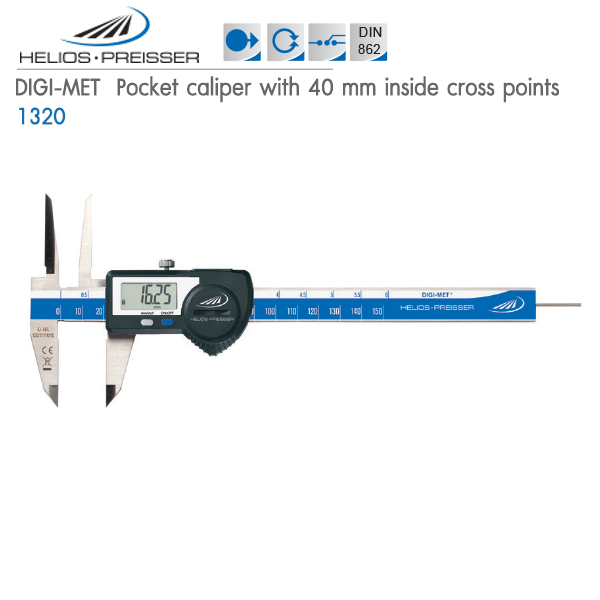 HELIOS-PREISSER,DIGI-MET Pocket caliper with 40 mm inside cross points,1320 518