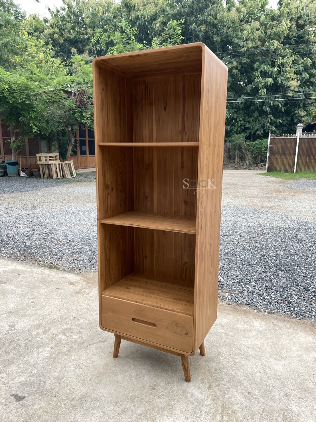 ชั้นวางหนังสือมินิมอล (สีสัก)