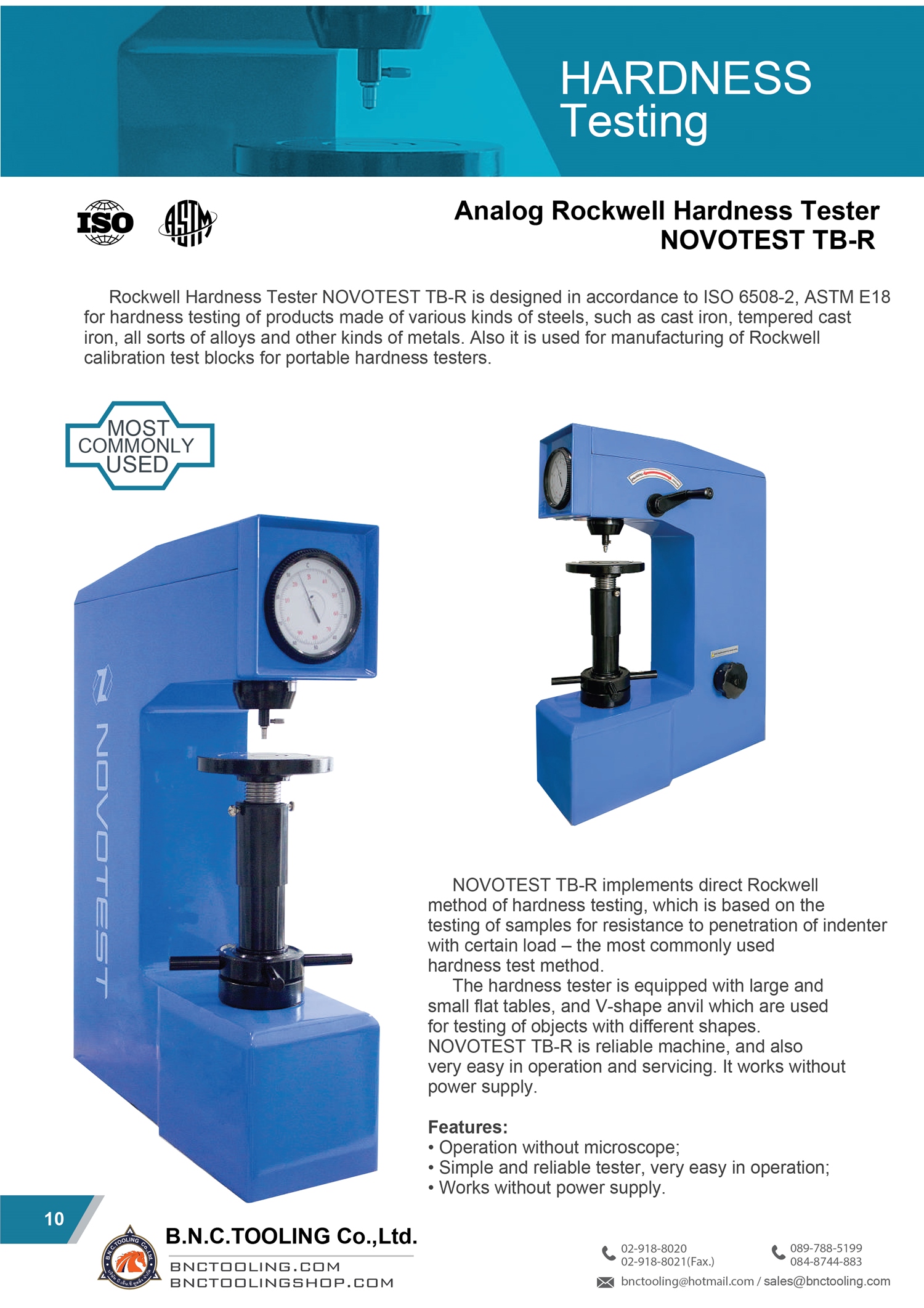 NOVOTEST,Analog Rockwell Hardness Tester NOVOTEST,TB-R