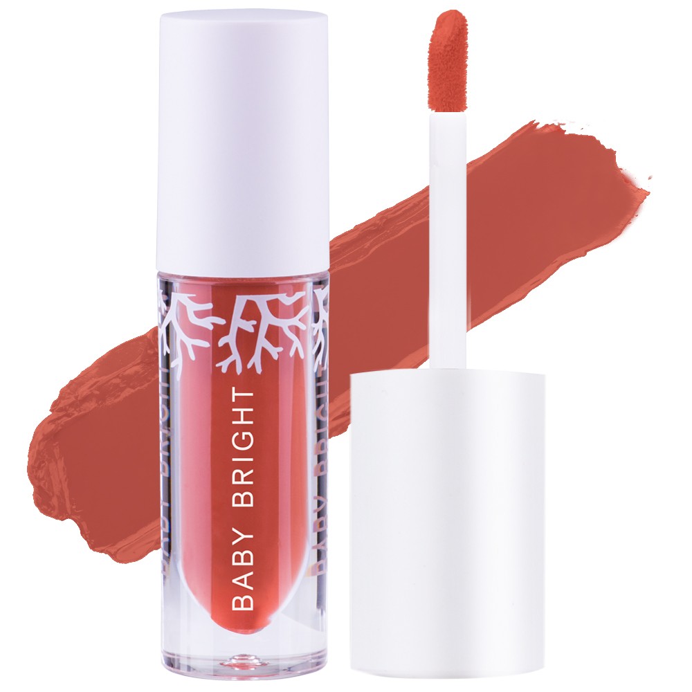 BABY BRIGHT LIP & CHEEK MATTE TINT 2.4G #27 Baby Carrot ลิปเบบี้ไบร์ท ลิปทิ้น ทิ้นท์ เนื้อแมท ใช้ได้ทั้งปากและแก้ม 2.4 กรัม สี 27 เบบี้แครอท