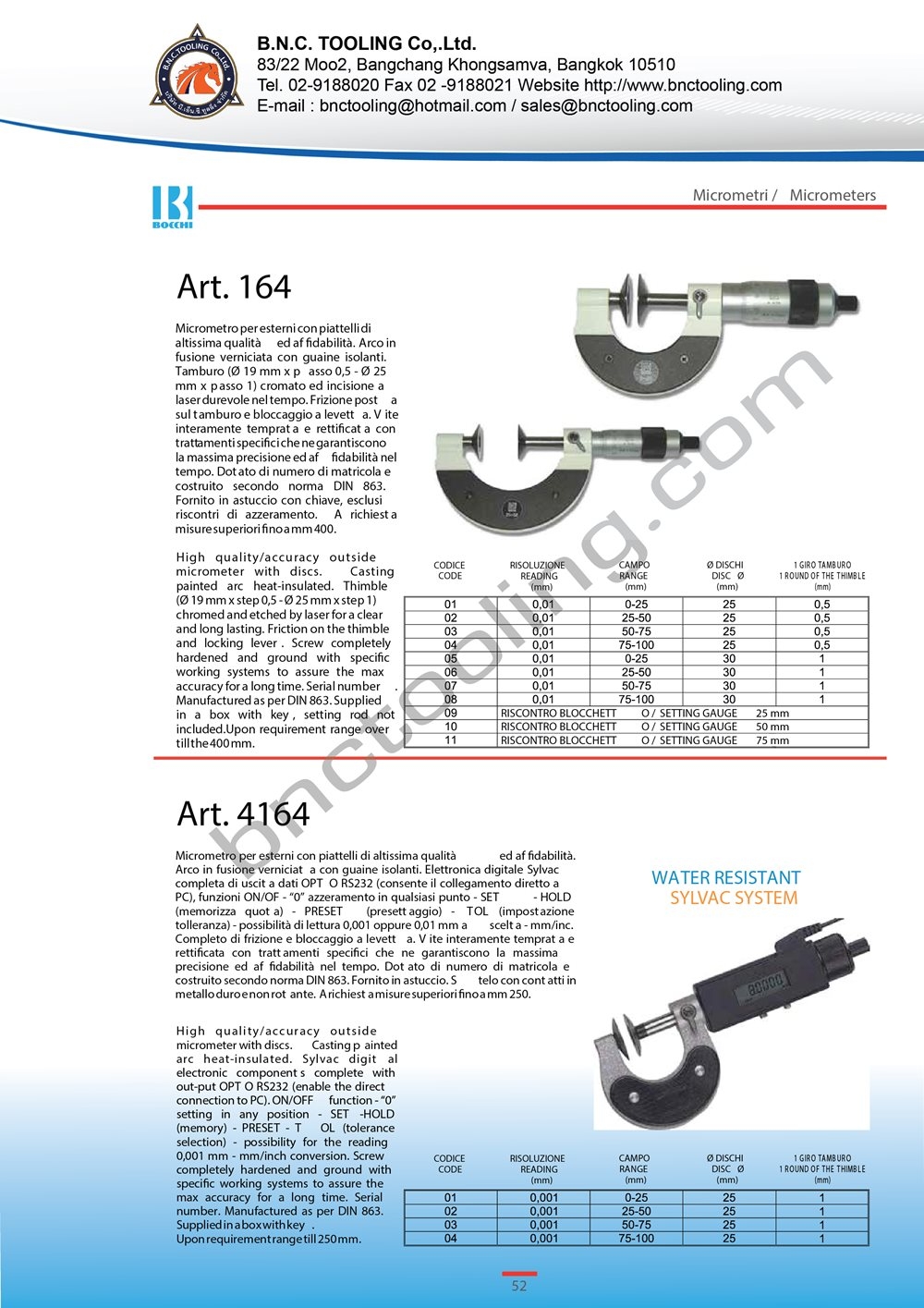 BOCCHI,High qualityaccuracy outside micrometer with discs,Art-4164