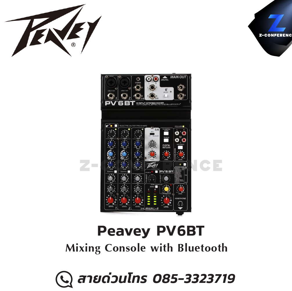 Peavey PV6BT มิกเซอร์ Mixing Console with Bluetooth มิกเซอร์ , mixer , มิกเครื่องเสียง , มิกเซอร์ดิจิตอล , มิ๊กดิจิตอล