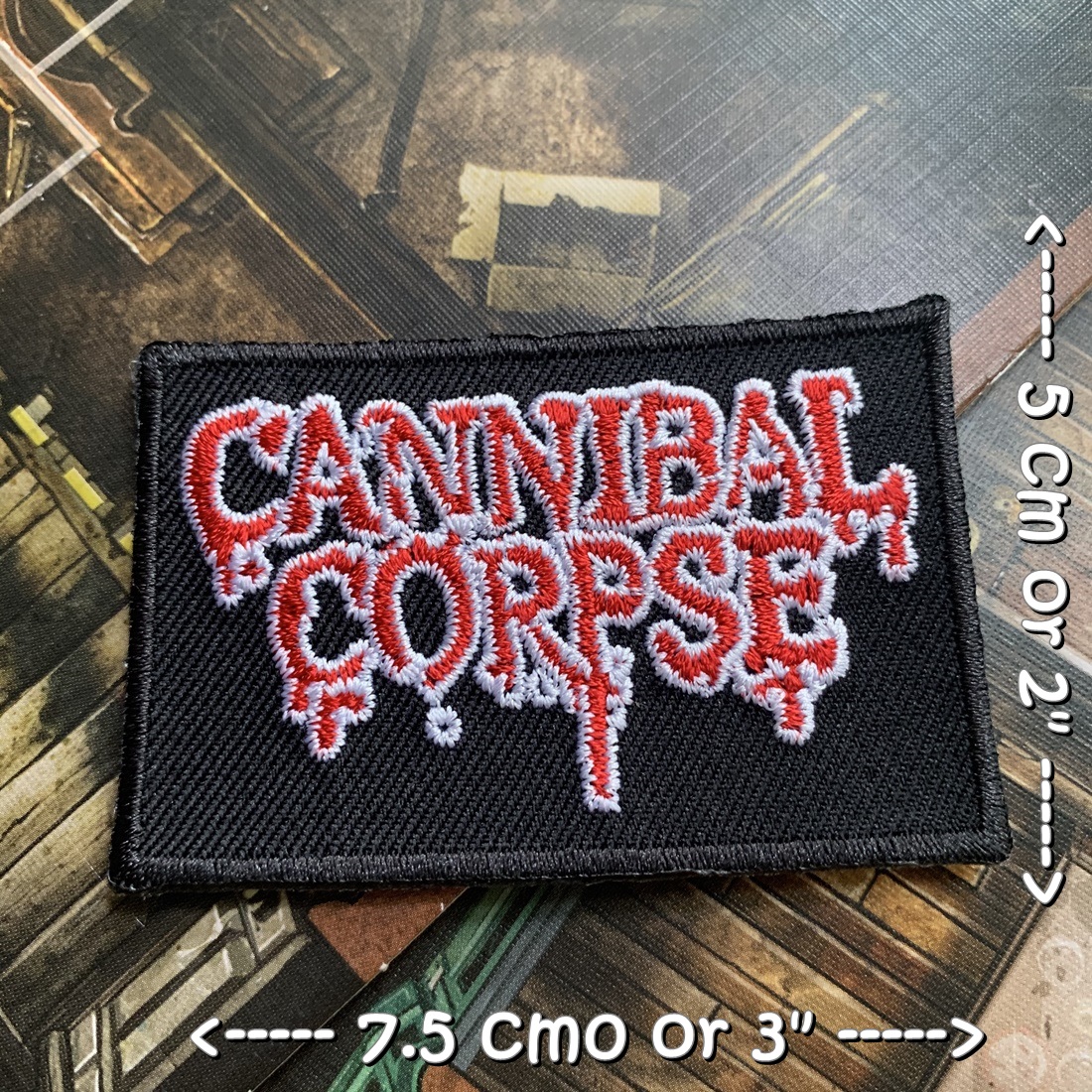 Cannibal Corpse วงดนตรี ร็อค เฮฟวี่เมทัล พังค์ ตัวรีดแบบปัก อาร์มปัก ตัวรีดติดเสื้อ ตัวรีด ติดกระเป๋า ติดหมวก ติดแจ๊คเก็ต Rock Iron on Embroidered Patch