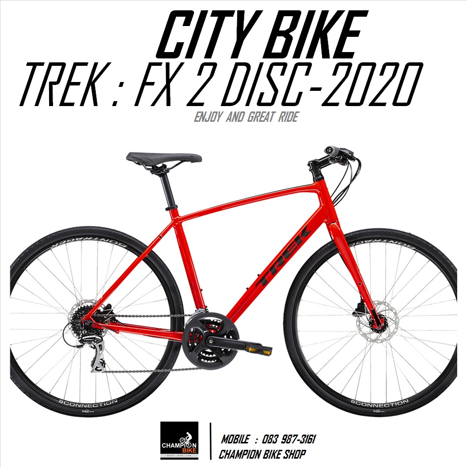จักรยานซิตี้ไบค์ TREK : FX 2 DISC CITY BIKE - 2020 สีแดง-ดำ
