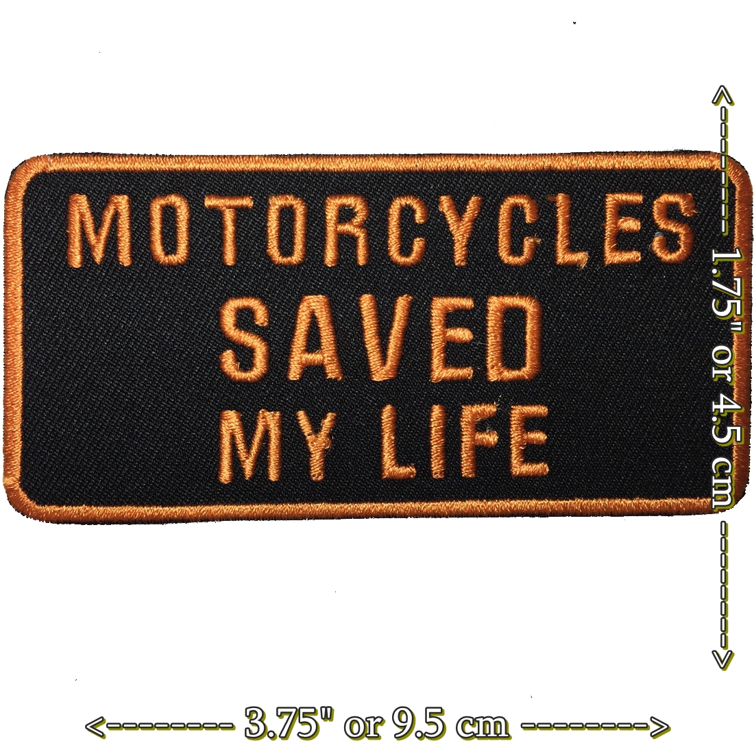 Motorcycles Saved Life ตัวรีดติดเสื้อ อาร์มรีด อาร์มปัก ตกแต่งเสื้อผ้า หมวก กระเป๋า แจ๊คเก็ตยีนส์ Quote Embroidered Iron on Patch