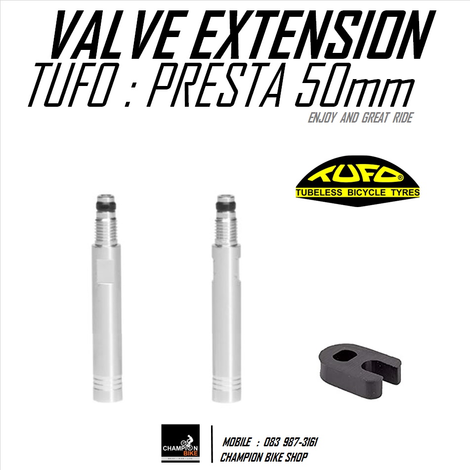 ต่อวาล์วยางในจักรยาน 50mm TUFO : PRESTA VALVE EXTENSION 50mm.