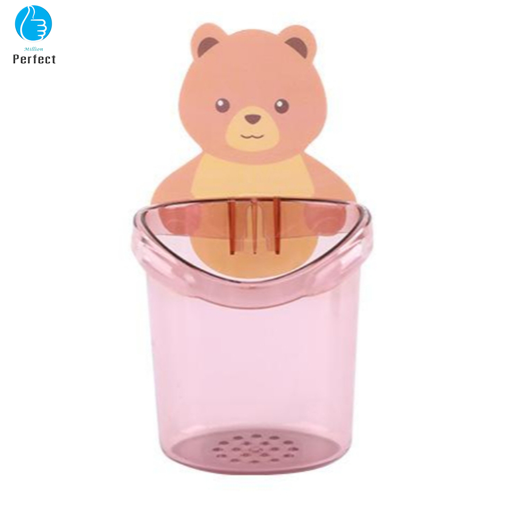 ที่วางแปรงสีฟัน หมีน้อยน่ารัก แปรงสีฟันติดผนัง ชั้นวางของในห้องน้ำ ไม่จําเป็นต้องเจาะรู ติดผนัง ระบาย ไม่ขึ้นรา รุ่น TB-10