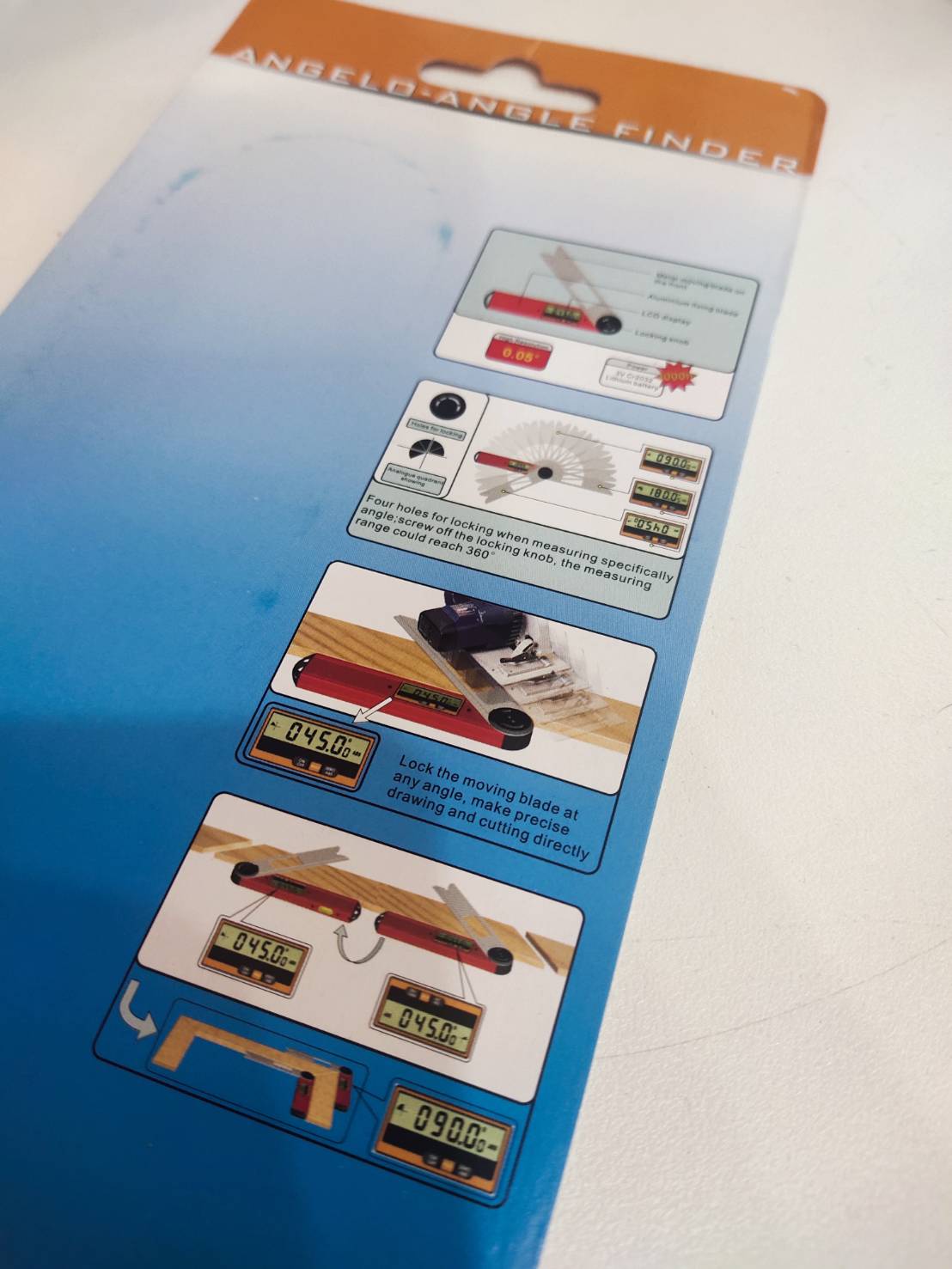 ใบวัดมุมดิจิตอล,Angle Finder, Digital Angle Finder Gauge Protractor Meter Bubble Spirit Level 360 degree,Digital Protractor,