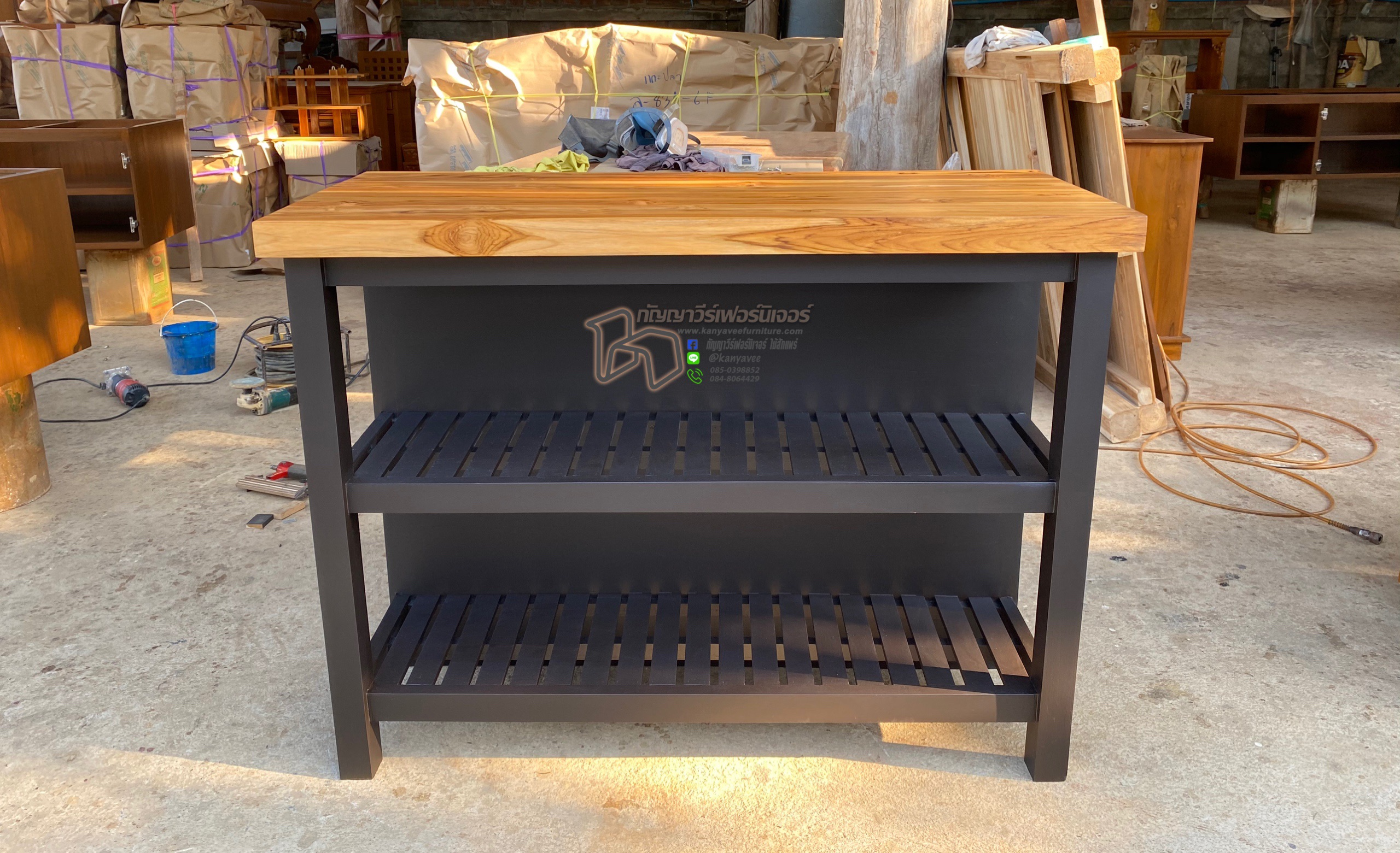 โต๊ะเตรียมอาหารไม้สัก