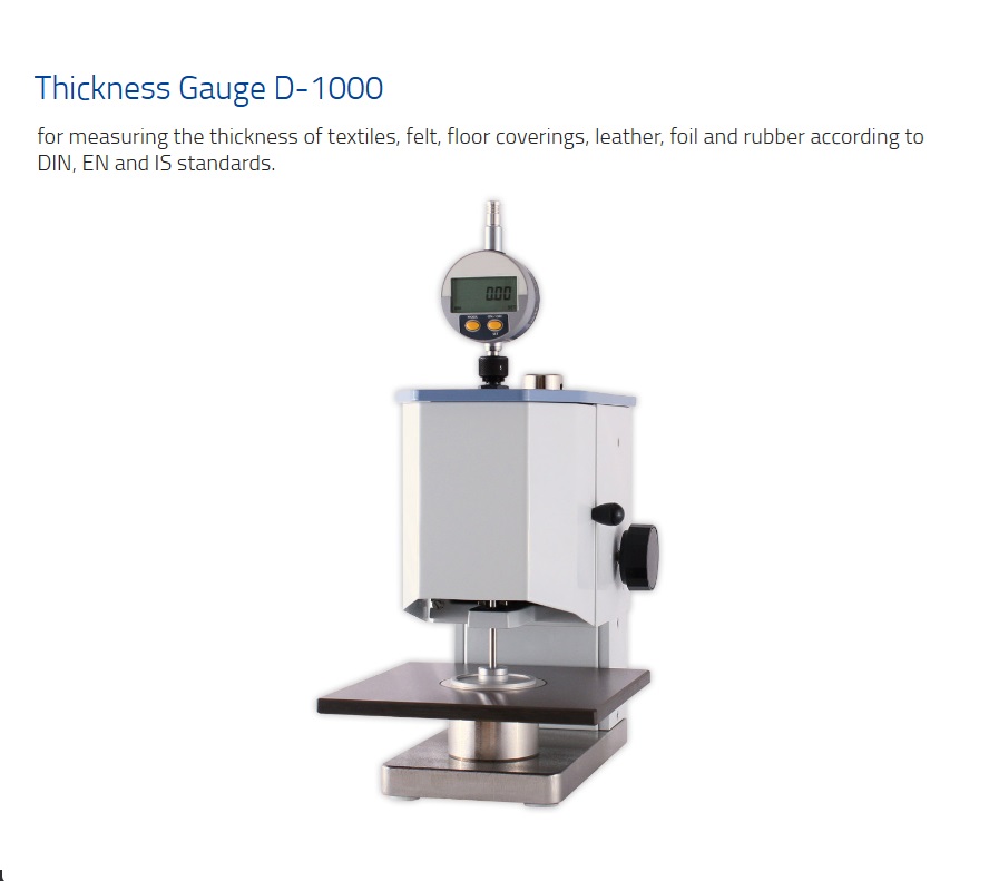 Hans-Schmidt, Thickness Gauge,Thickness Gauges for Textiles, Paper, Leather according to DIN, EN, ISO and ASTM Standards,Thickness Gauge D-1000