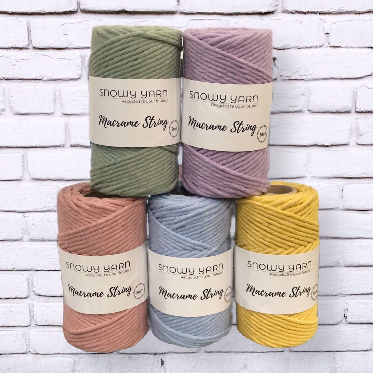 เชือกถัก ขนาด 3 mm Macrame String 250 g - MADE IN EU