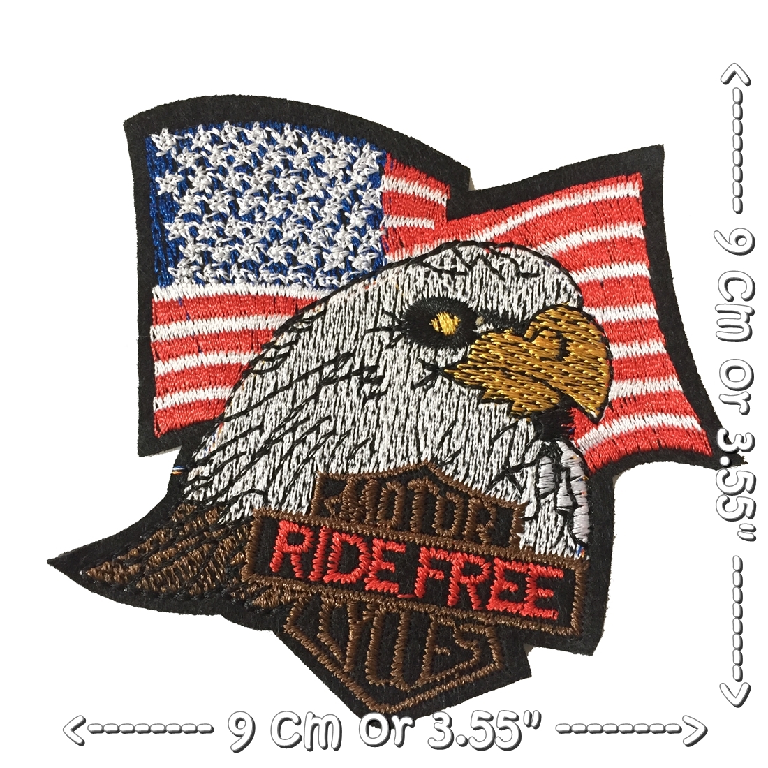 อินทรีย์ ธงอเมริกา ไบค์เกอร์ ตัวรีดติดเสื้อ อาร์มรีด อาร์มปัก ตกแต่งเสื้อผ้า หมวก กระเป๋า แจ๊คเก็ตยีนส์ Racing Embroidered Iron on Patch