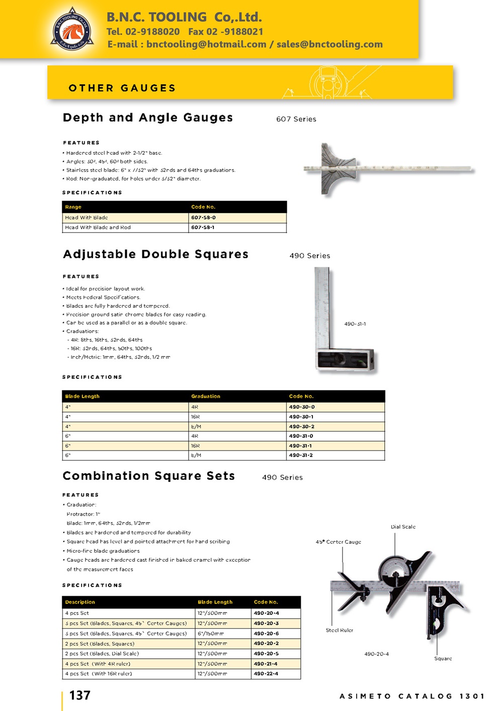 ASIMETO,P137,Depth and Angle Gauges,607-58-0