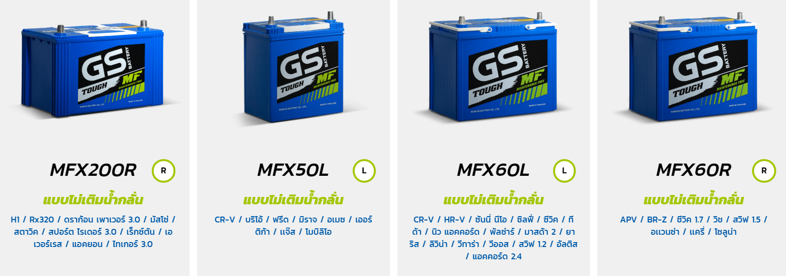 GS MF ไม่เติมน้ำกลั่น