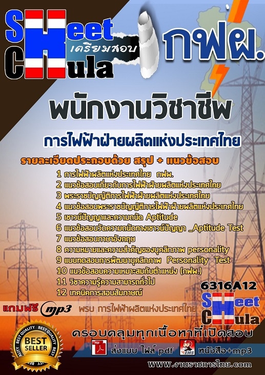 เเนวข้อสอบพนักงานวิชาชีพ การไฟฟ้าฝ่ายผลิตแห่งประเทศไทย (กฟผ) 2563