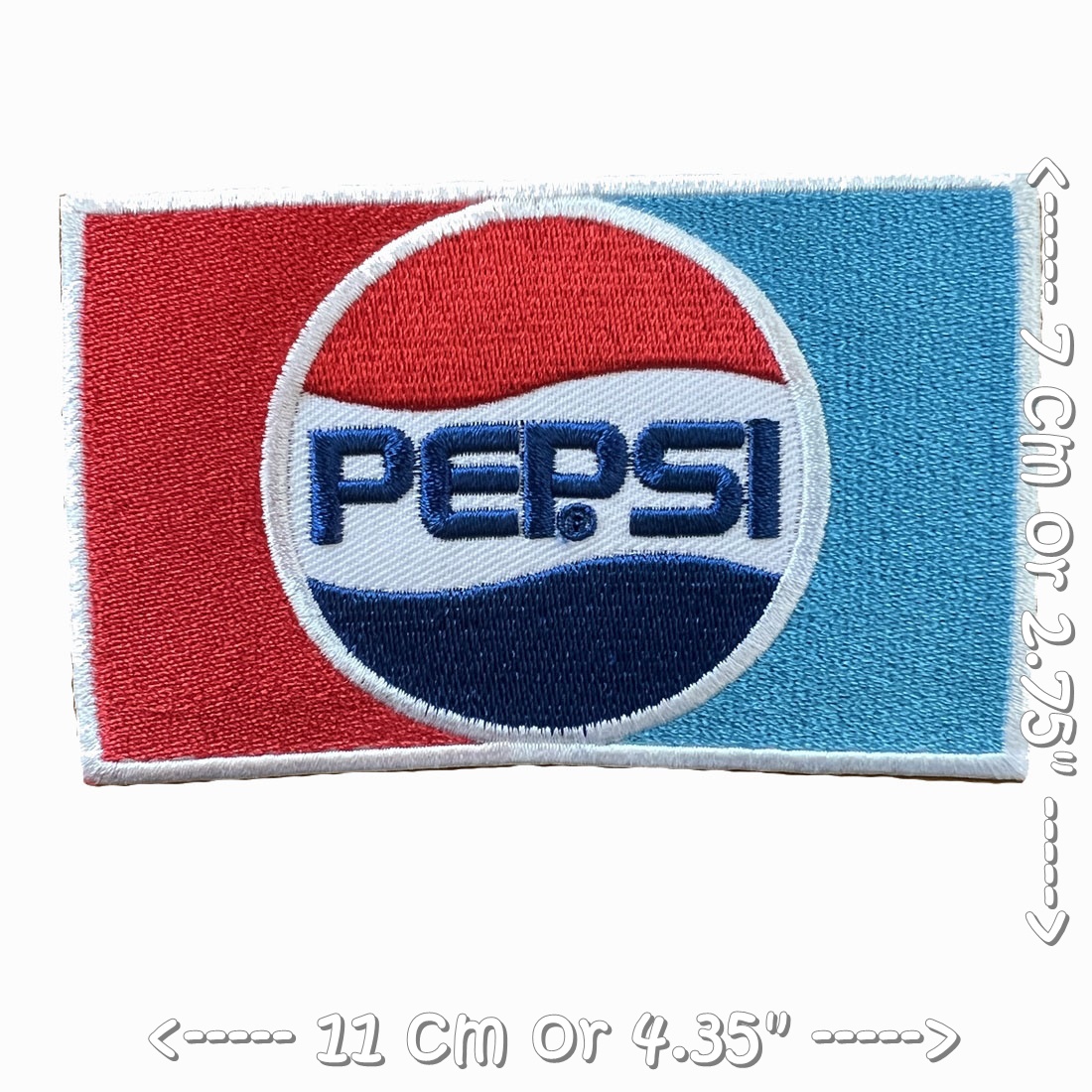 เป๊ปซี่ PEPSI ตัวรีดติดเสื้อ อาร์มรีด อาร์มปัก ตกแต่งเสื้อผ้า หมวก กระเป๋า แจ๊คเก็ตยีนส์ Food, Drink Embroidered Iron on Patch
