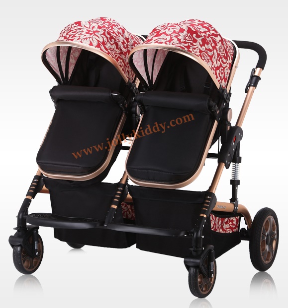 รถเข็นเด็กแฝด ที่นั่งคู่ Premium Red Wine สีแดง CS10170