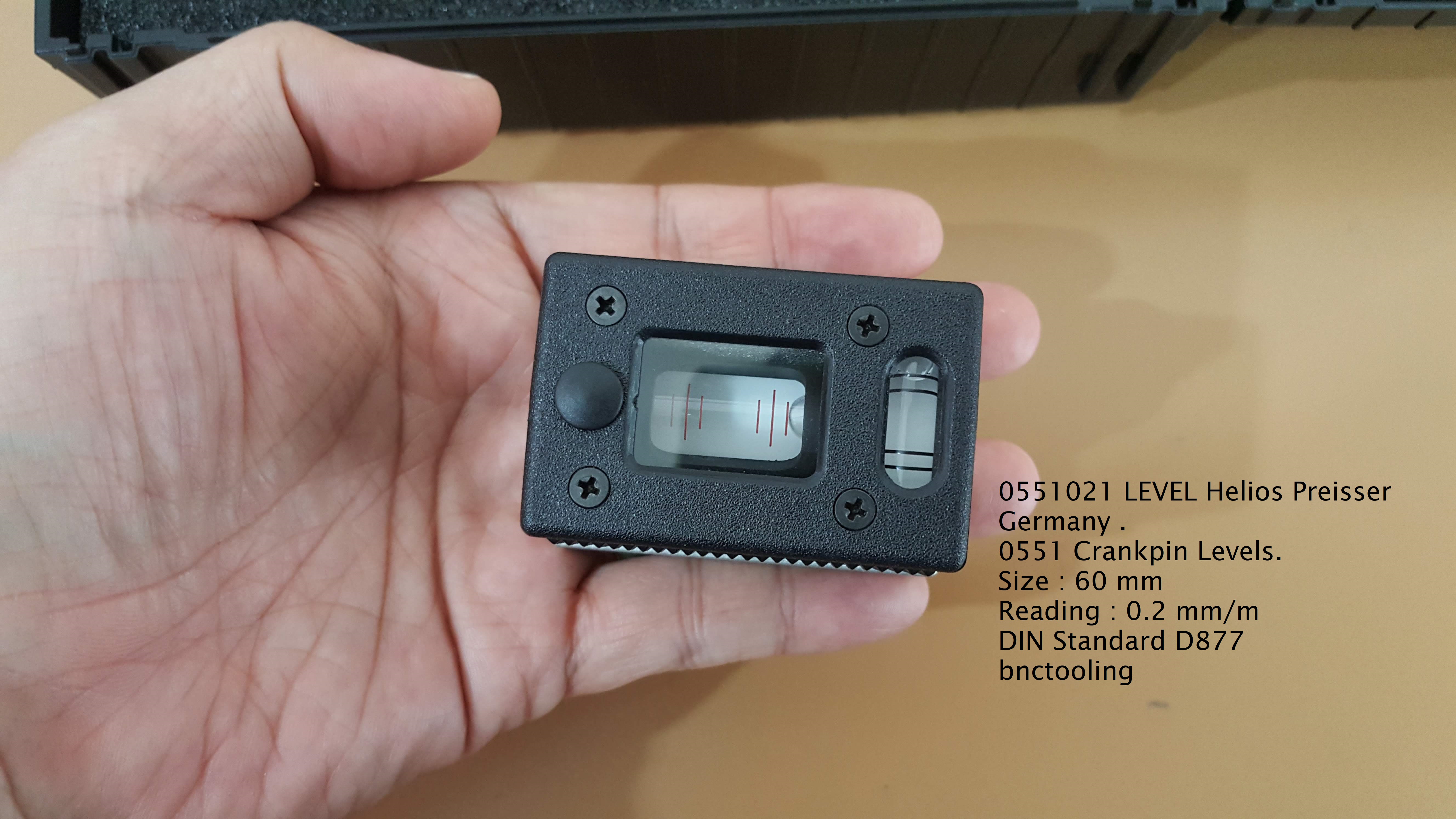 ระดับน้ำสำหรับตั้งปั๊มขนาดเล็ก, ระดับน้ำตั้งข้อเหวี่ยง, Crankpin Level (0551 021), Helios Preisser Germany,ระดับน้ำ Size 60mm ละเอียด 0.2mm/m,